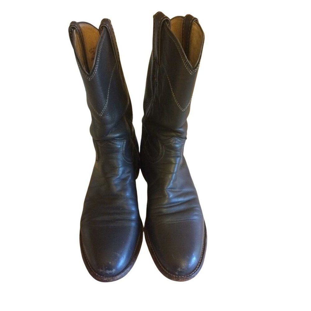 Justin Boots Women Leather Boots, Dark Gray, Low Heels, Size 7, women’s 8.5